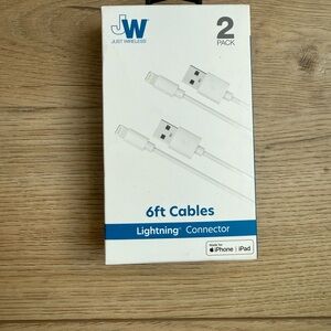 Just Wireless 6ft Lightning Cables 2 Pack